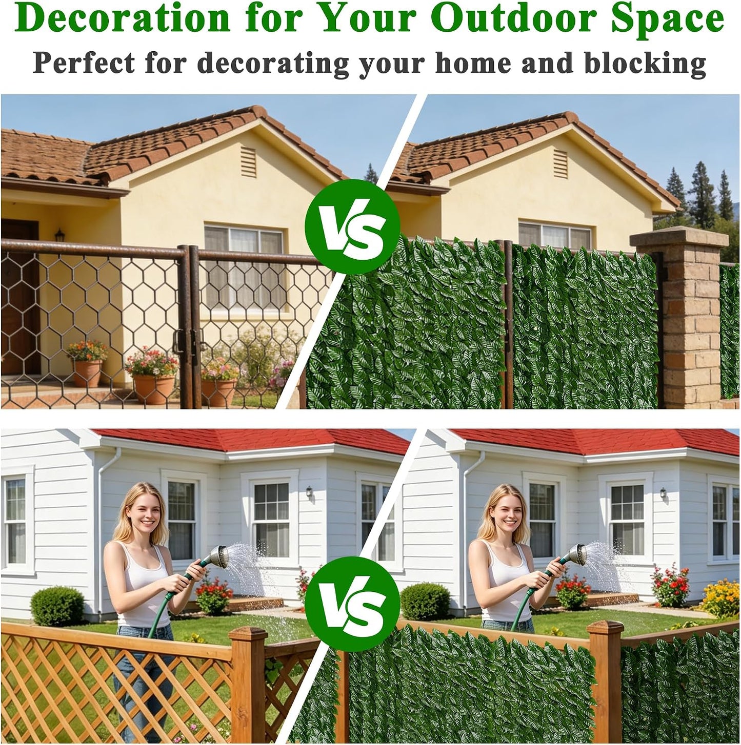 Artificial Ivy Privacy Screen for Fence, 39x118in Strengthened Joint Prevent Leaves Falling Off, Faux Hedge Panels Greenery Vines, Decorative Fences for Outdoor, Garden