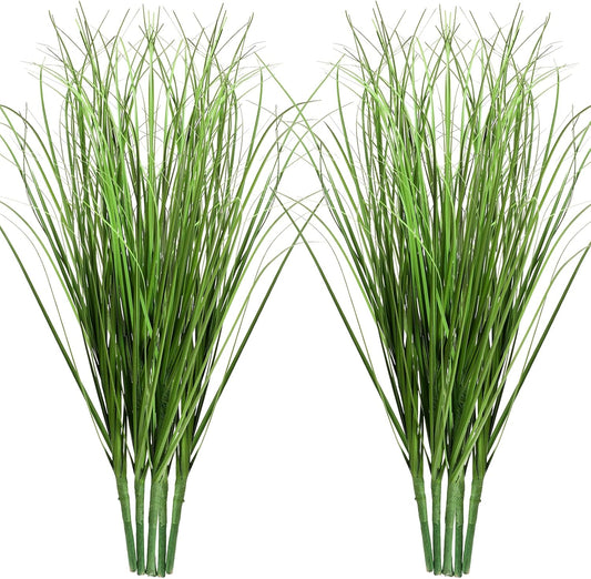 10 PCS Artificial Wheat Grass Plants, 14.6 Inch Faux Shrubs Wheat Grass Greenery Stems with Realistic Look, Fake Tall Grasss for Indoor Outdoor Decor, Artificial Plants for Home Office Garden, Large