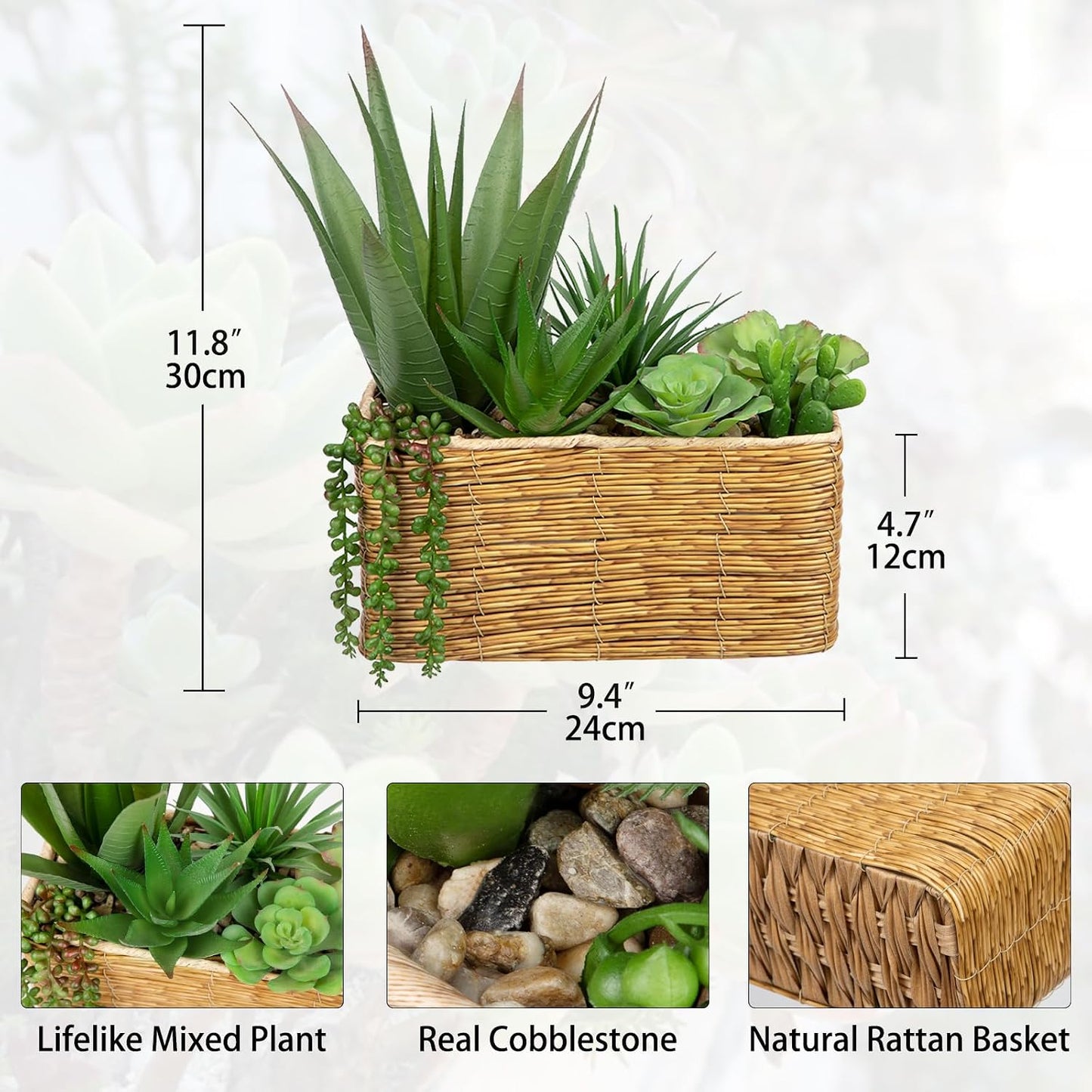 Artificial Snake Plant in Woven Basket 17" Faux Sansevieria Trifasciata Plants Large Fake Snake Plants Potted for Home Office Room Farmhouse Indoor Decor Housewarming Gifts