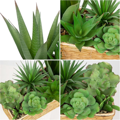 Artificial Snake Plant in Woven Basket 17" Faux Sansevieria Trifasciata Plants Large Fake Snake Plants Potted for Home Office Room Farmhouse Indoor Decor Housewarming Gifts