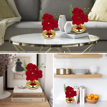 White Orchids Artificial Flowers Faux Orchids Arrangement in Clear Glass Vases Set of 3 Real Touch Phalaenopsis Orchid Flowers Small Fake Orchid Centerpiece for Dining Room Table