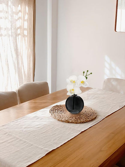 White Orchids Artificial Flowers Faux Orchids Arrangement in Clear Glass Vases Set of 3 Real Touch Phalaenopsis Orchid Flowers Small Fake Orchid Centerpiece for Dining Room Table