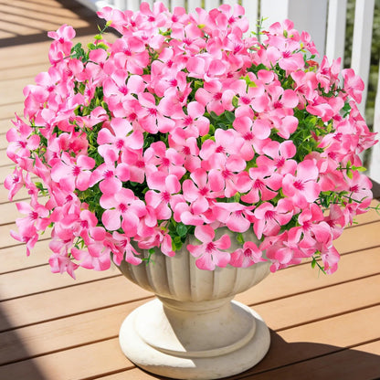 12 Pcs Artificial Geranium Flowers for Outdoors Decoration, Red