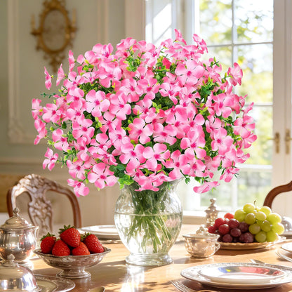 12 Pcs Artificial Geranium Flowers for Outdoors Decoration, Red