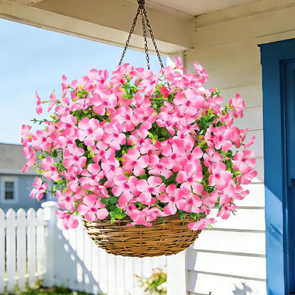 12 Pcs Artificial Geranium Flowers for Outdoors Decoration, Red