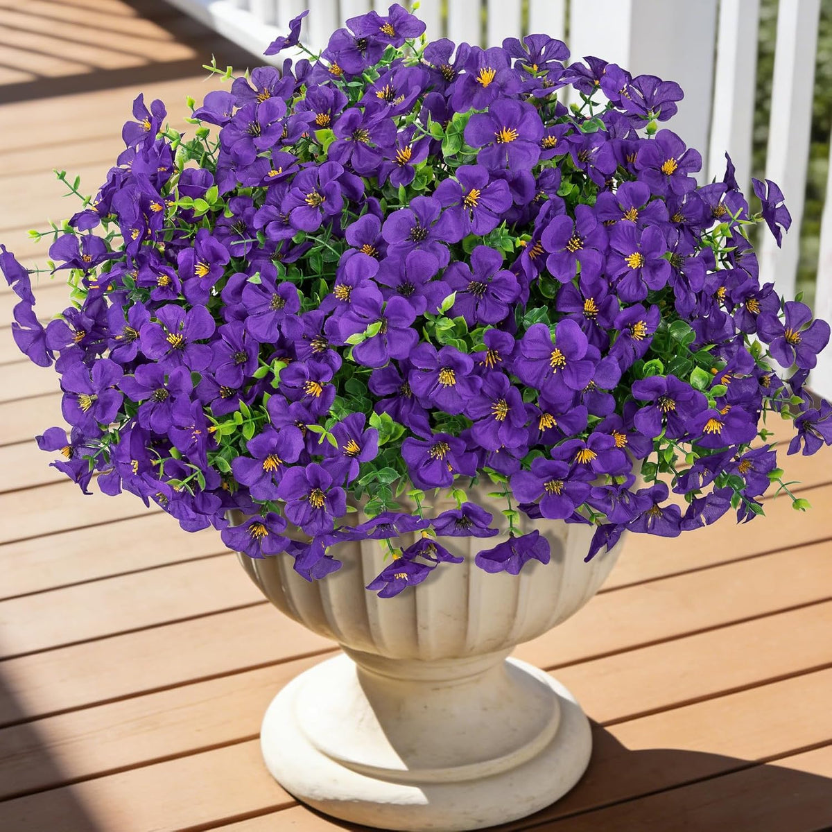 12 Pcs Artificial Geranium Flowers for Outdoors Decoration, Red