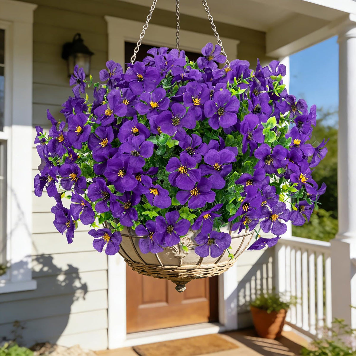 12 Pcs Artificial Geranium Flowers for Outdoors Decoration, Red