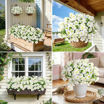 12 Pcs Artificial Geranium Flowers for Outdoors Decoration, Red
