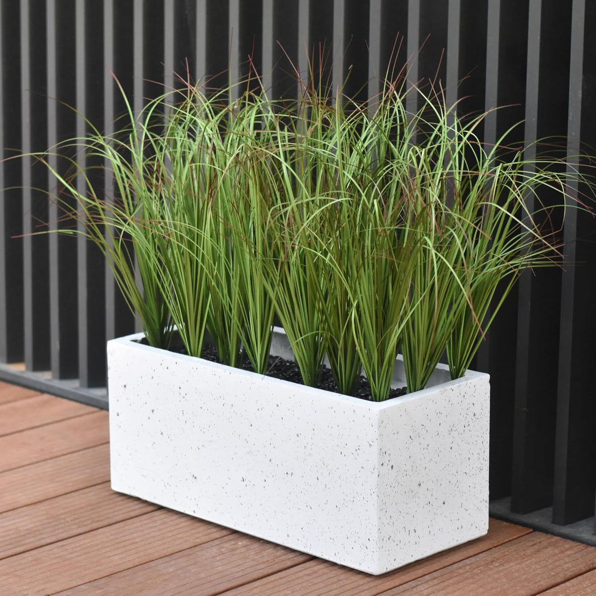 16PCS Fake Tall Grass Plant，UV Resistant Artificial Greenery Stems