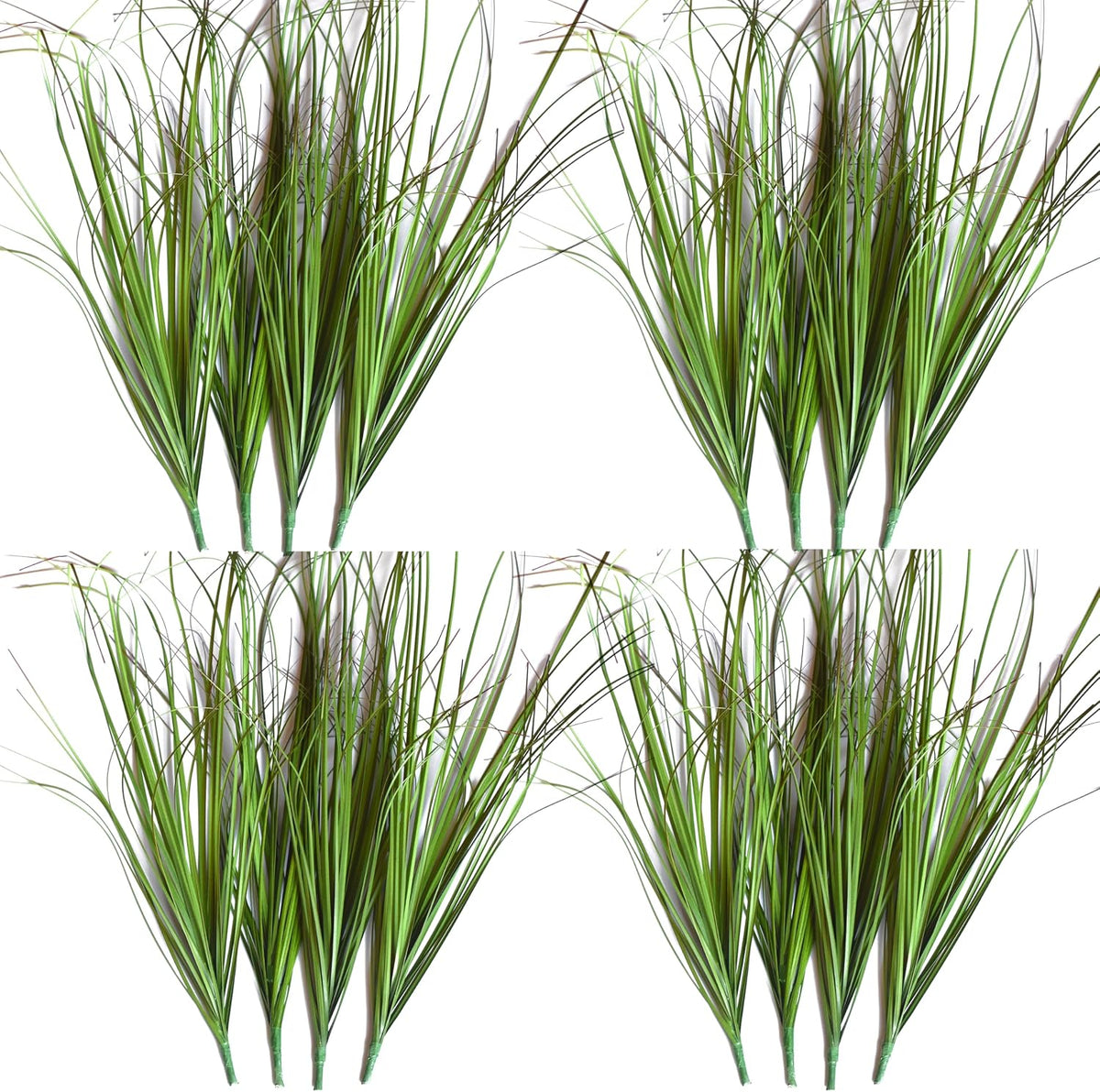 16PCS Fake Tall Grass Plant，UV Resistant Artificial Greenery Stems