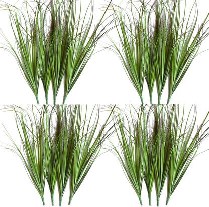 16PCS Fake Tall Grass Plant，UV Resistant Artificial Greenery Stems