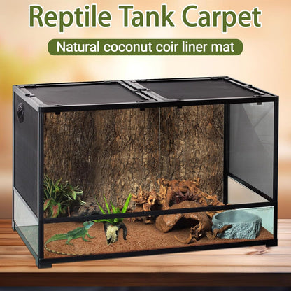 Reptile Carpet 12x12 Inch Coconut Fiber Mat for Tank Bedding