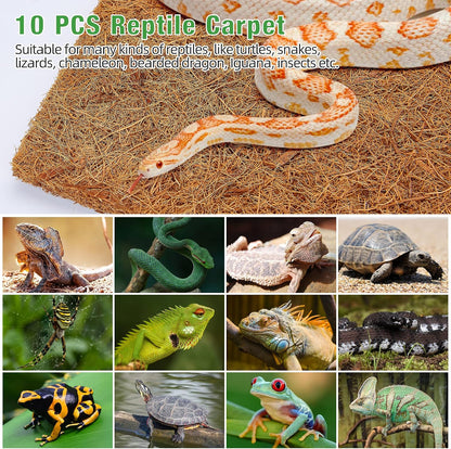Reptile Carpet 12x12 Inch Coconut Fiber Mat for Tank Bedding