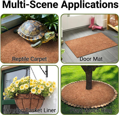 Reptile Carpet 12x12 Inch Coconut Fiber Mat for Tank Bedding
