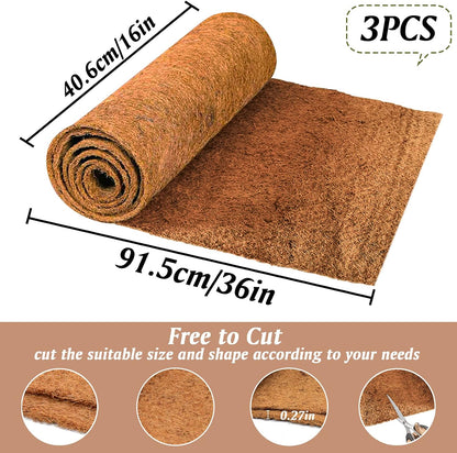 Reptile Carpet 12x12 Inch Coconut Fiber Mat for Tank Bedding