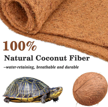 Reptile Carpet 12x12 Inch Coconut Fiber Mat for Tank Bedding