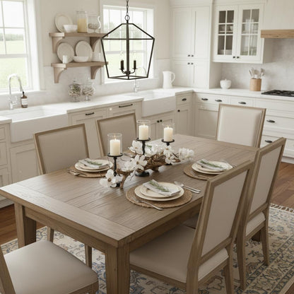 Modern Farmhouse Dining Table Centerpiece, Magnolia Driftwood