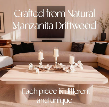 Modern Farmhouse Dining Table Centerpiece, Magnolia Driftwood