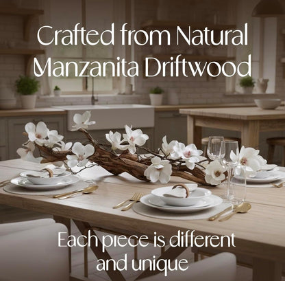 Modern Farmhouse Dining Table Centerpiece, Magnolia Driftwood