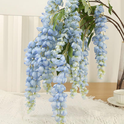 4pcs 47.2in Artificial Fake Wisteria Hanging Flower Garland Silk(blue)