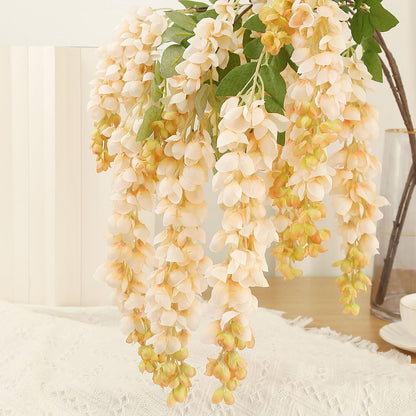 4pcs 47.2in Artificial Fake Wisteria Hanging Flower Garland Silk(blue)