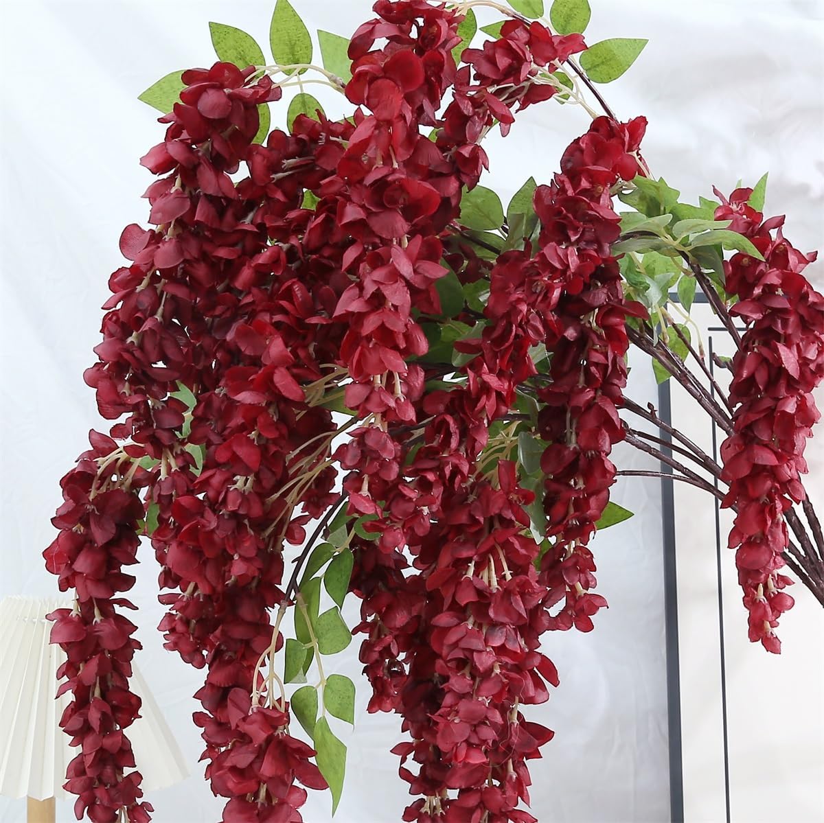 4pcs 47.2in Artificial Fake Wisteria Hanging Flower Garland Silk(blue)
