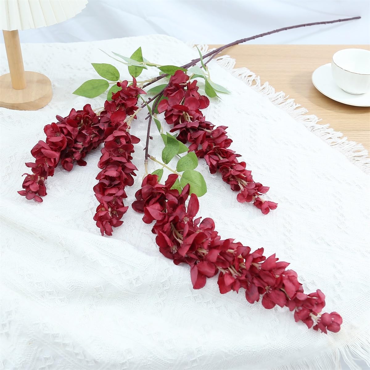 4pcs 47.2in Artificial Fake Wisteria Hanging Flower Garland Silk(blue)