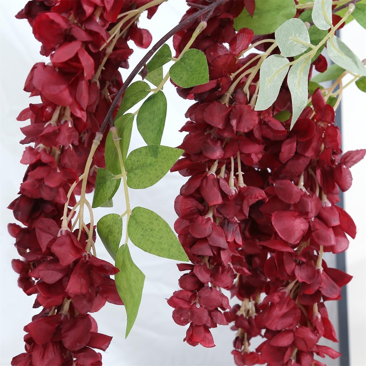 4pcs 47.2in Artificial Fake Wisteria Hanging Flower Garland Silk(blue)