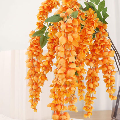 4pcs 47.2in Artificial Fake Wisteria Hanging Flower Garland Silk(blue)