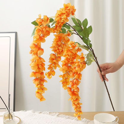 4pcs 47.2in Artificial Fake Wisteria Hanging Flower Garland Silk(blue)