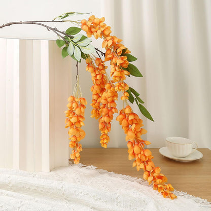 4pcs 47.2in Artificial Fake Wisteria Hanging Flower Garland Silk(blue)