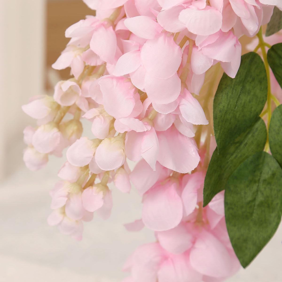 4pcs 47.2in Artificial Fake Wisteria Hanging Flower Garland Silk(blue)