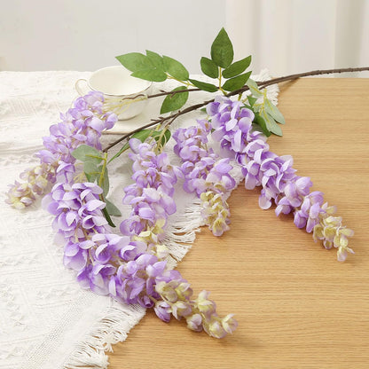 4pcs 47.2in Artificial Fake Wisteria Hanging Flower Garland Silk(blue)