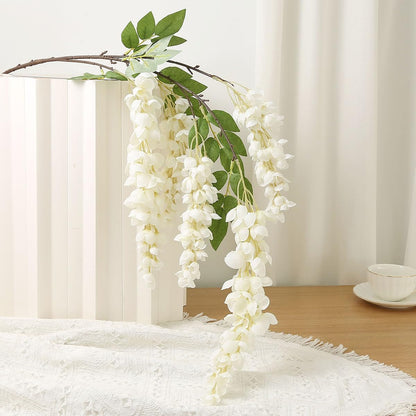 4pcs 47.2in Artificial Fake Wisteria Hanging Flower Garland Silk(blue)