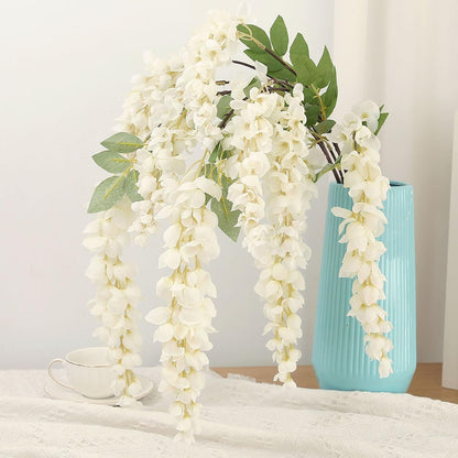 4pcs 47.2in Artificial Fake Wisteria Hanging Flower Garland Silk(blue)