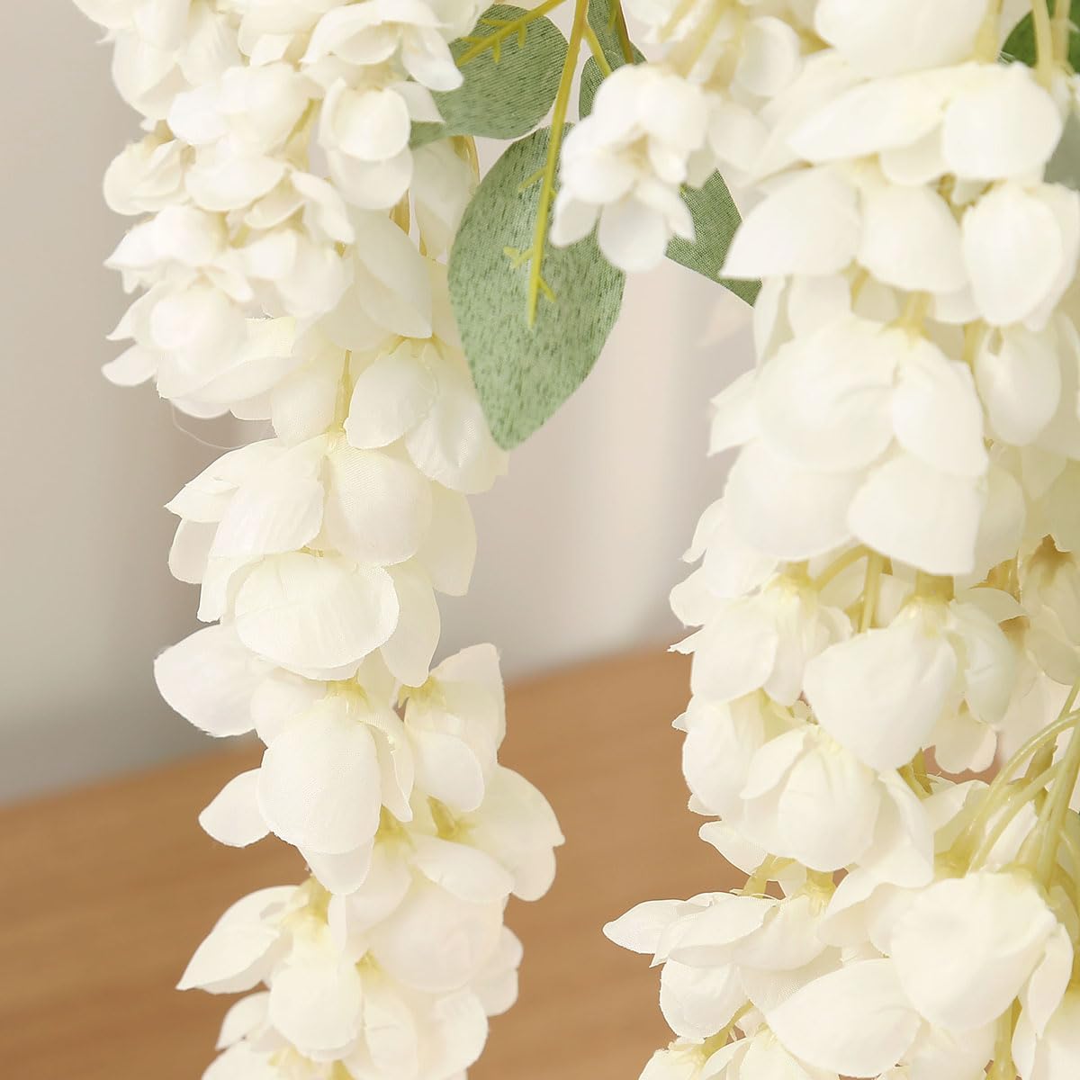 4pcs 47.2in Artificial Fake Wisteria Hanging Flower Garland Silk(blue)