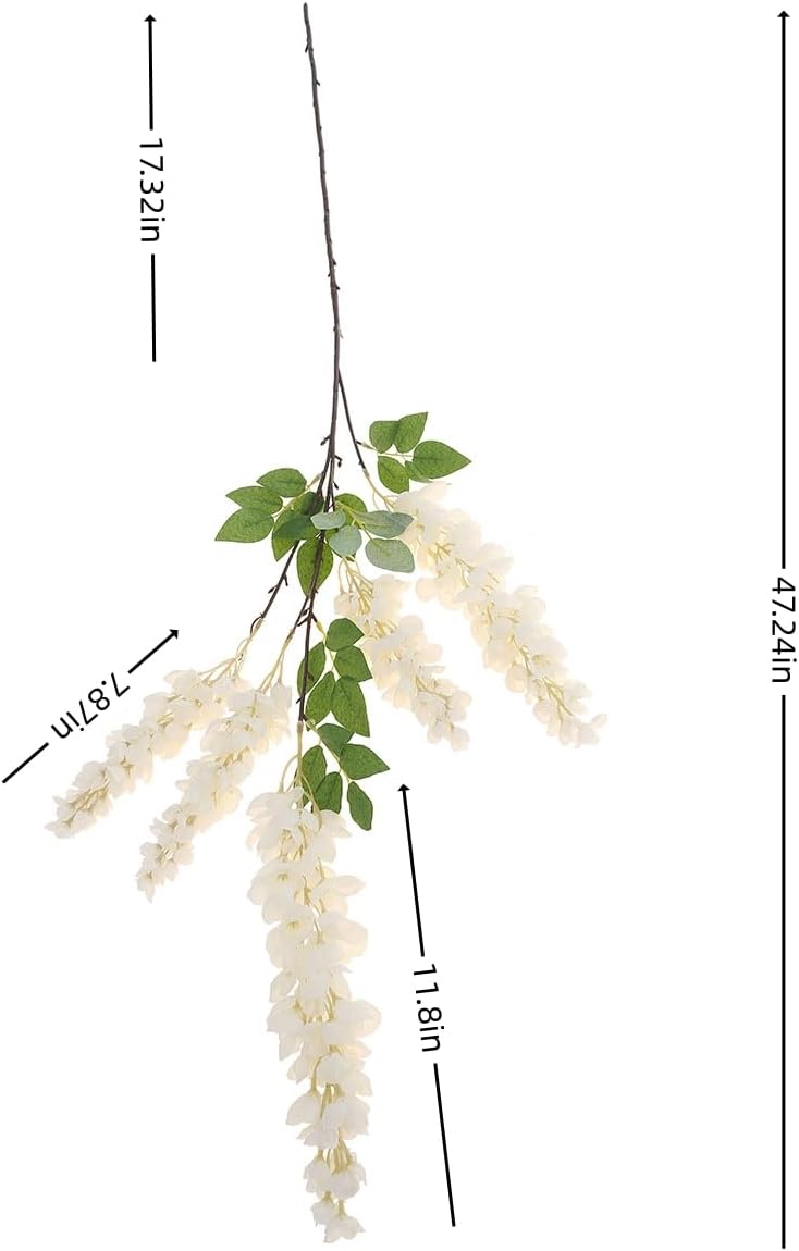 4pcs 47.2in Artificial Fake Wisteria Hanging Flower Garland Silk(blue)