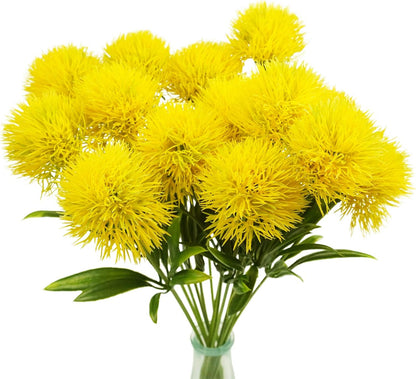 Dandelion Artificial Flowers Yellow Flowers Fake Plants Flower Bouquet Plastic Flowers for Home DIY Decoration Wedding Decor