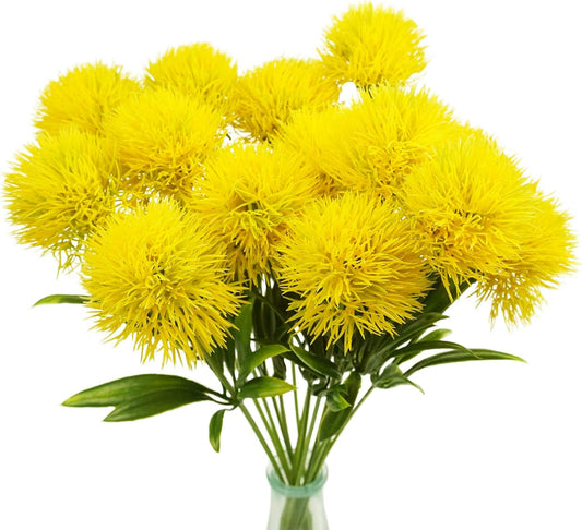 Dandelion Artificial Flowers Yellow Flowers Fake Plants Flower Bouquet Plastic Flowers for Home DIY Decoration Wedding Decor