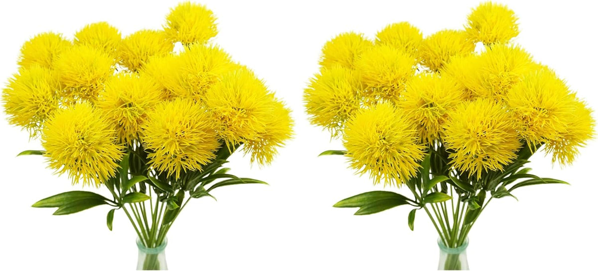 Dandelion Artificial Flowers Yellow Flowers Fake Plants Flower Bouquet Plastic Flowers for Home DIY Decoration Wedding Decor