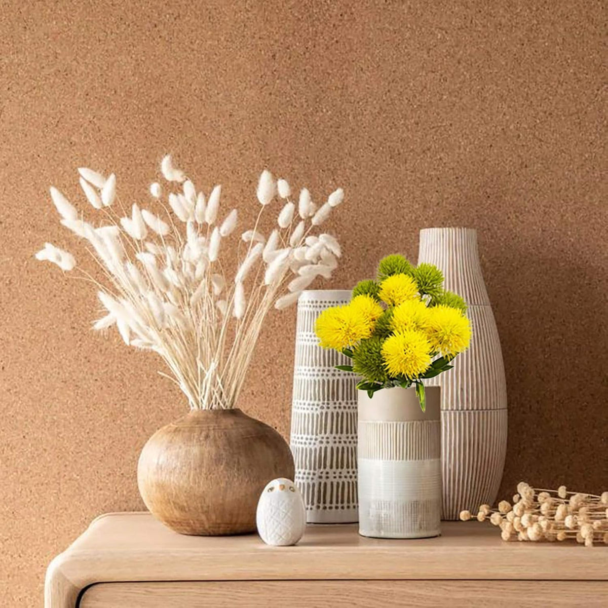 Dandelion Artificial Flowers Yellow Flowers Fake Plants Flower Bouquet Plastic Flowers for Home DIY Decoration Wedding Decor