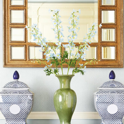 4 Pcs Delphinium Artificial Flowers Light Blue 31" Long Stem Silk Larkspur Faux Flowers Snapdragon Floral Arrangements for Tall Vase Home Wedding Table Centerpiece Outdoor Garden DIY Crafts