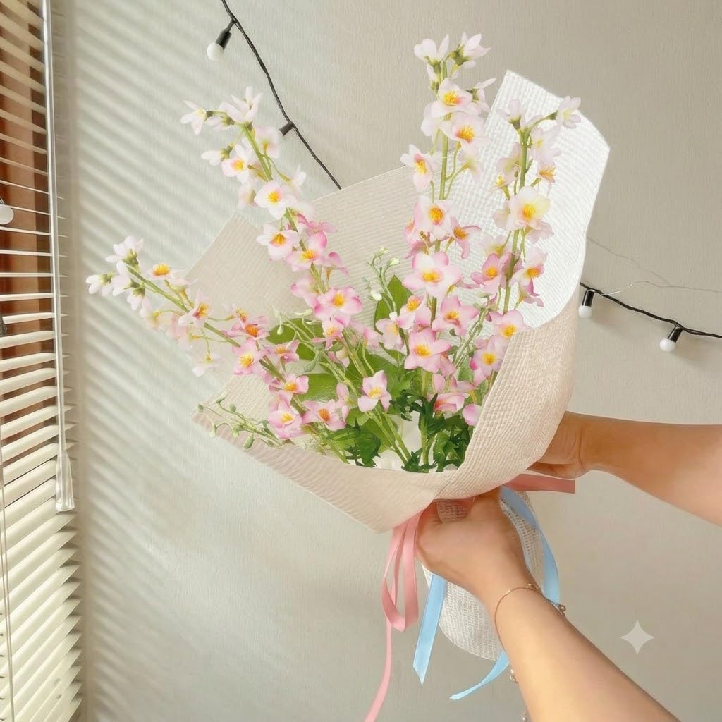 4 Pcs Delphinium Artificial Flowers Light Blue 31" Long Stem Silk Larkspur Faux Flowers Snapdragon Floral Arrangements for Tall Vase Home Wedding Table Centerpiece Outdoor Garden DIY Crafts