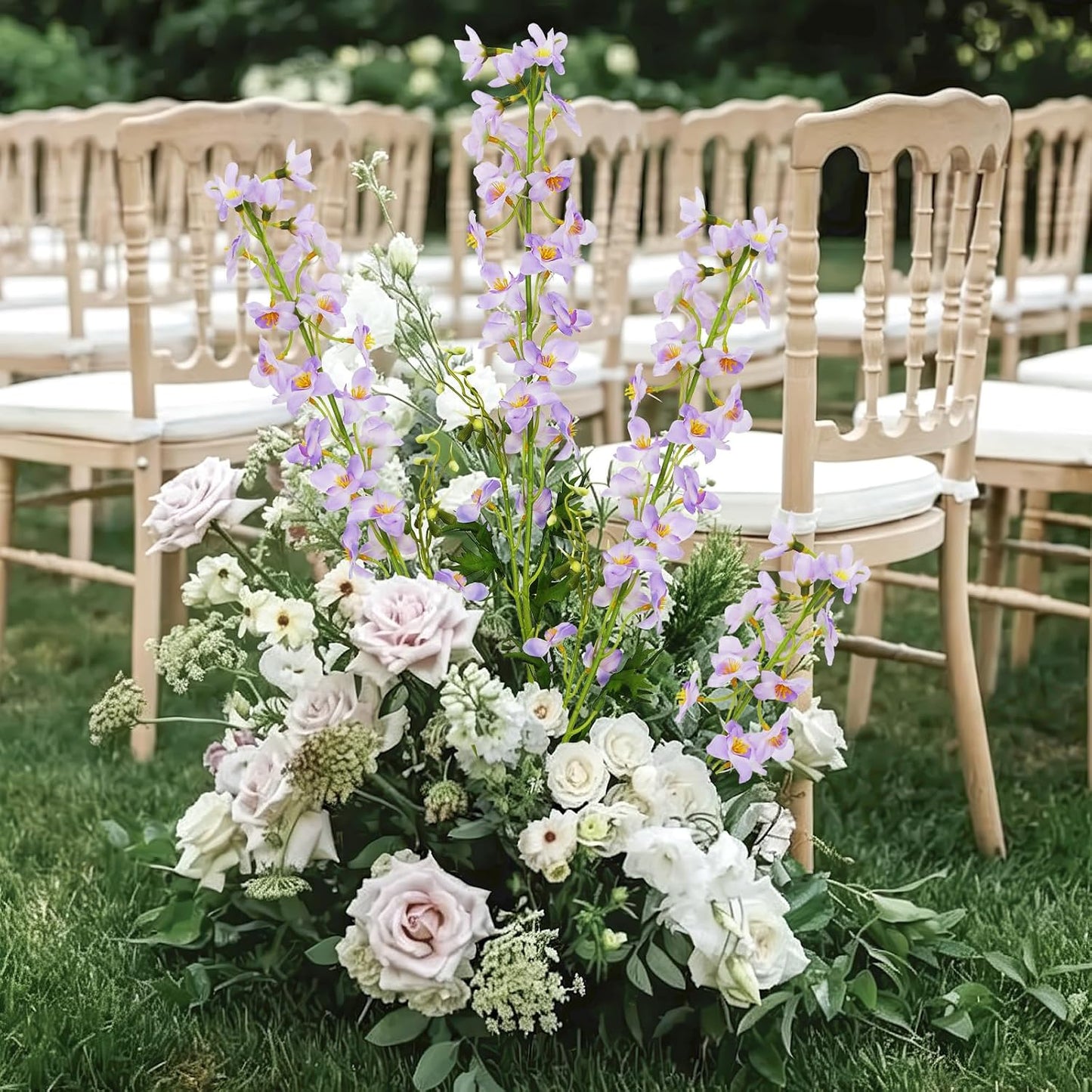 4 Pcs Delphinium Artificial Flowers Light Blue 31" Long Stem Silk Larkspur Faux Flowers Snapdragon Floral Arrangements for Tall Vase Home Wedding Table Centerpiece Outdoor Garden DIY Crafts