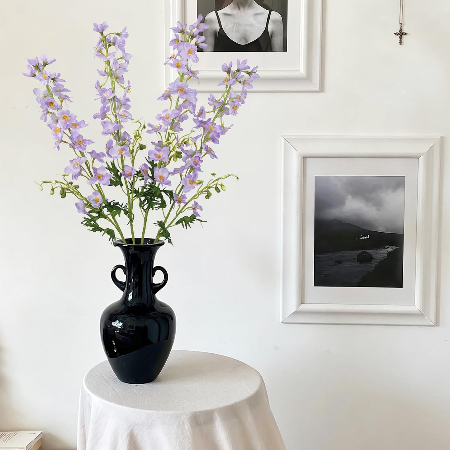 4 Pcs Delphinium Artificial Flowers Light Blue 31" Long Stem Silk Larkspur Faux Flowers Snapdragon Floral Arrangements for Tall Vase Home Wedding Table Centerpiece Outdoor Garden DIY Crafts