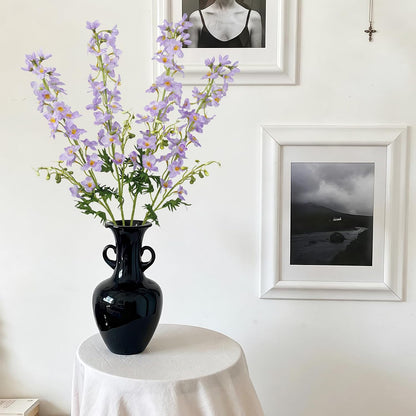 4 Pcs Delphinium Artificial Flowers Light Blue 31" Long Stem Silk Larkspur Faux Flowers Snapdragon Floral Arrangements for Tall Vase Home Wedding Table Centerpiece Outdoor Garden DIY Crafts