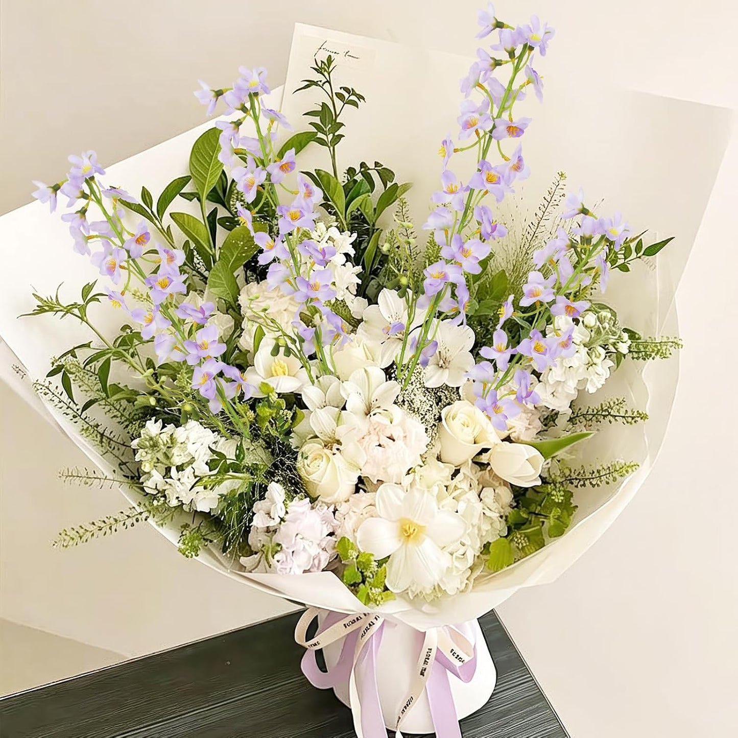 4 Pcs Delphinium Artificial Flowers Light Blue 31" Long Stem Silk Larkspur Faux Flowers Snapdragon Floral Arrangements for Tall Vase Home Wedding Table Centerpiece Outdoor Garden DIY Crafts