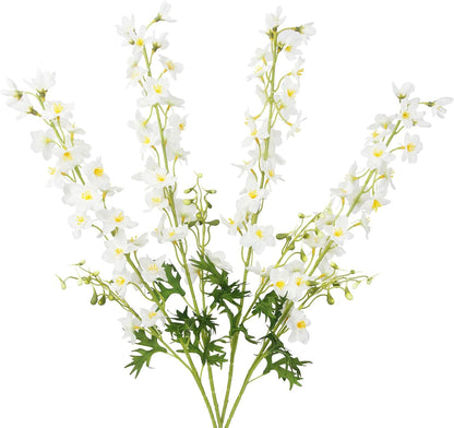 4 Pcs Delphinium Artificial Flowers Light Blue 31" Long Stem Silk Larkspur Faux Flowers Snapdragon Floral Arrangements for Tall Vase Home Wedding Table Centerpiece Outdoor Garden DIY Crafts