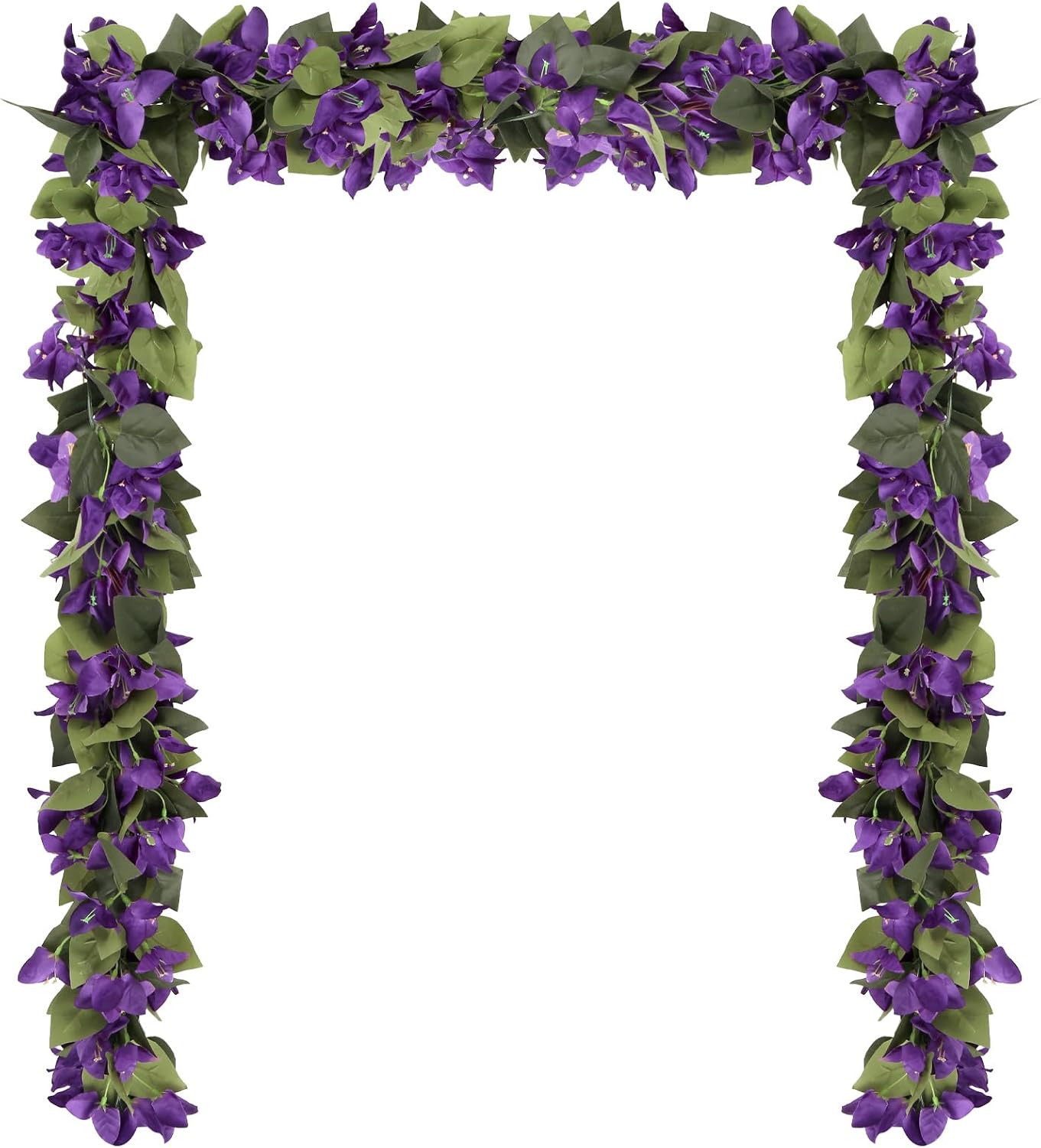 Artificial Bougainvillea Garland,4PCS 7.2ft/Piece Pink Flower Garland Faux Silk Bougainvillea Vines Artificial Decor for Wedding Arch Table Home Garden(Deep Pink)