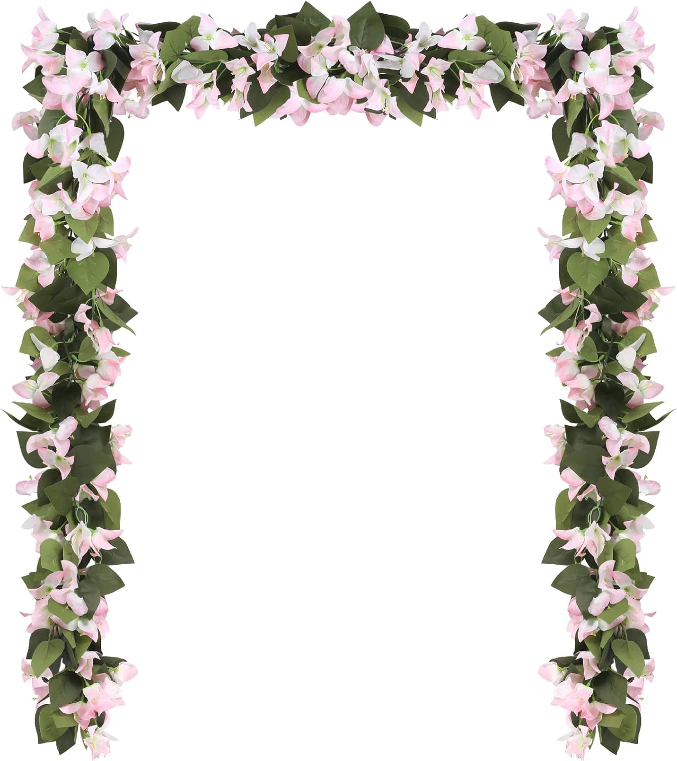 Artificial Bougainvillea Garland,4PCS 7.2ft/Piece Pink Flower Garland Faux Silk Bougainvillea Vines Artificial Decor for Wedding Arch Table Home Garden(Deep Pink)